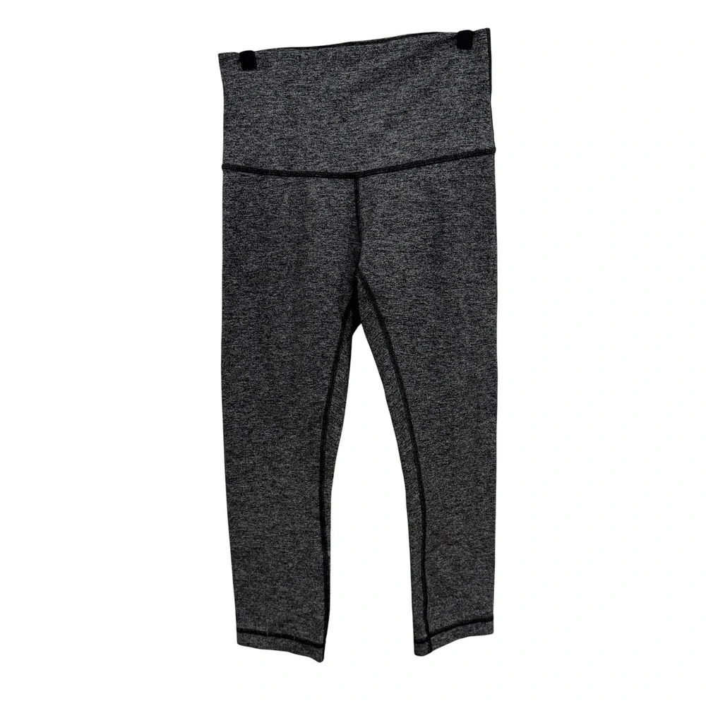 Lululemon High‎ Rise Space Dye Heathered Grey Crop Leggings Size 6